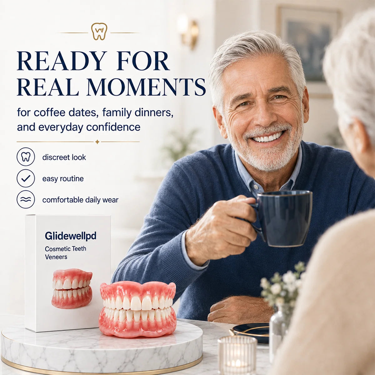 False Teeth Set Upper & Lower Moldable Base