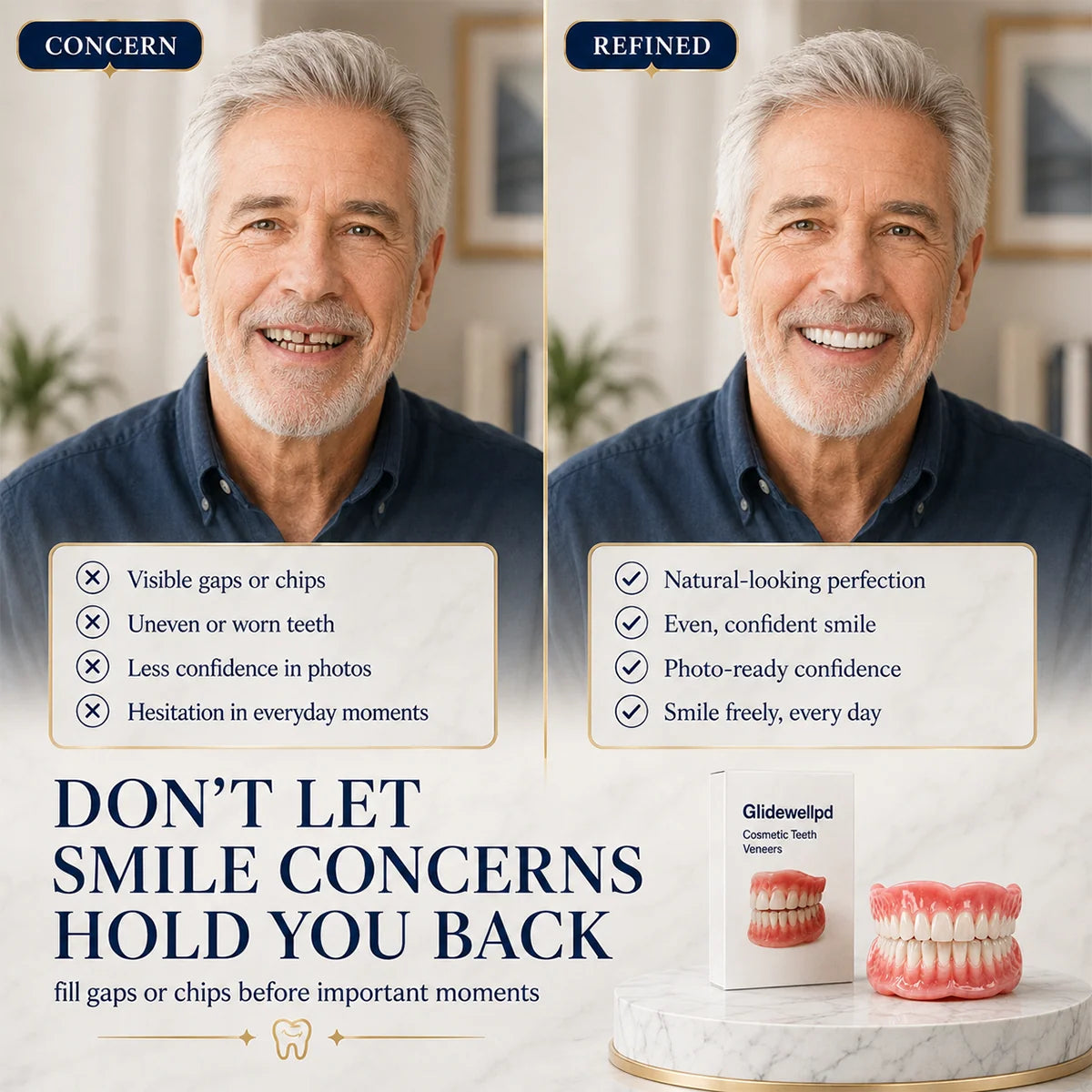 False Teeth Set Upper & Lower Moldable Base