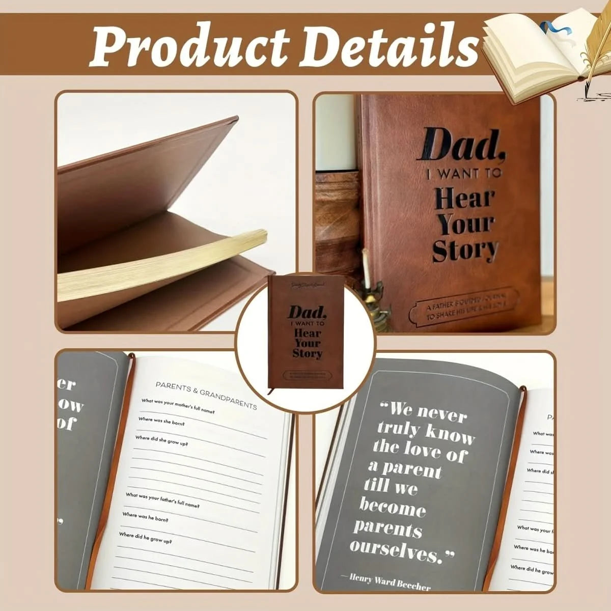 Family Journal Hardcover Guided Prompts Acid-Free Paper