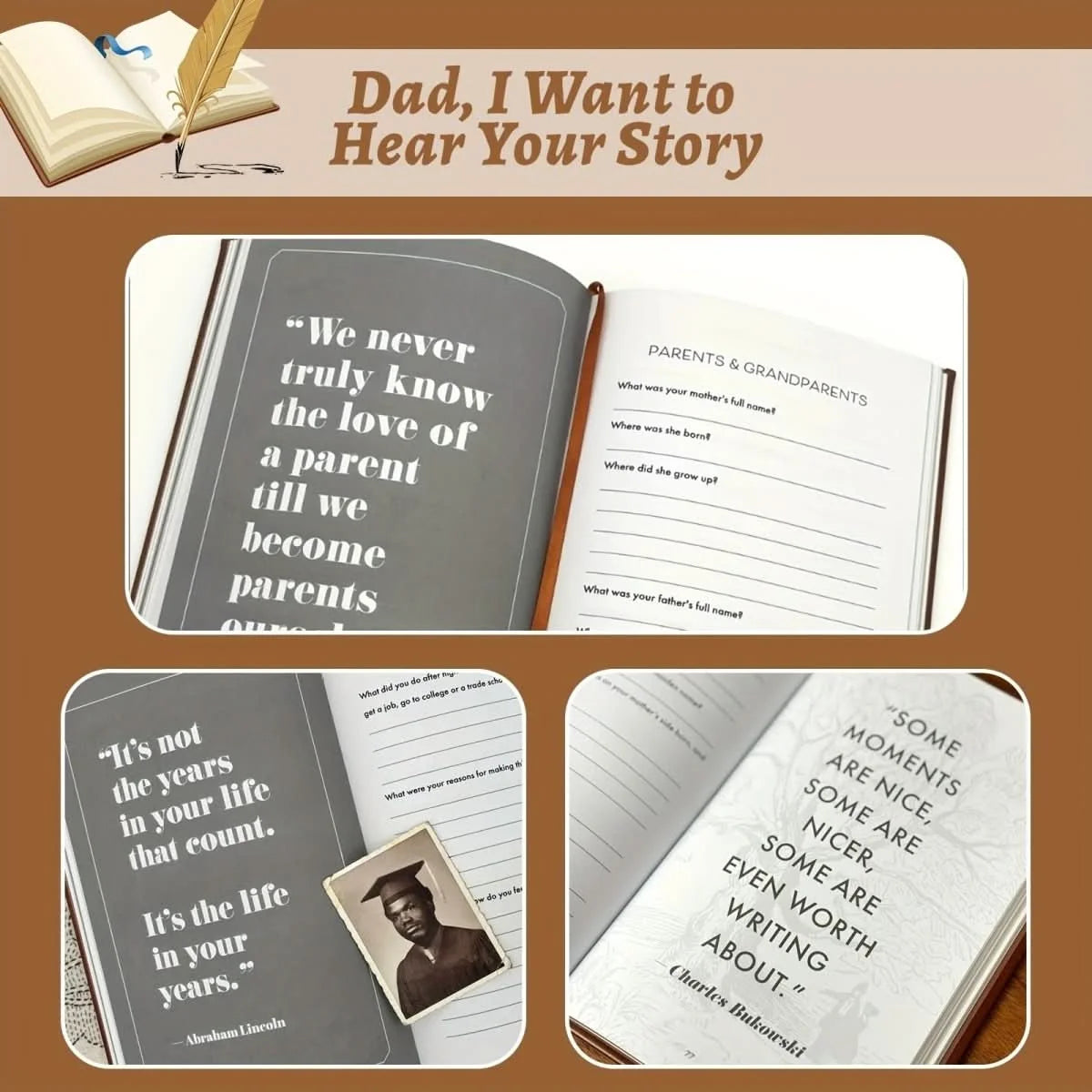 Family Journal Hardcover Guided Prompts Acid-Free Paper