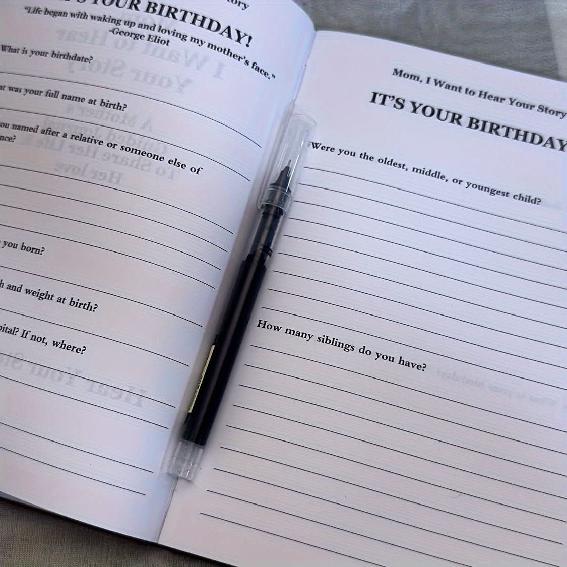Family Journal Hardcover Guided Prompts Acid-Free Paper