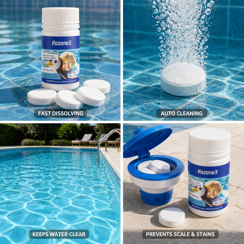 Fast-Dissolving Effervescent Pool Tablets (100 g)