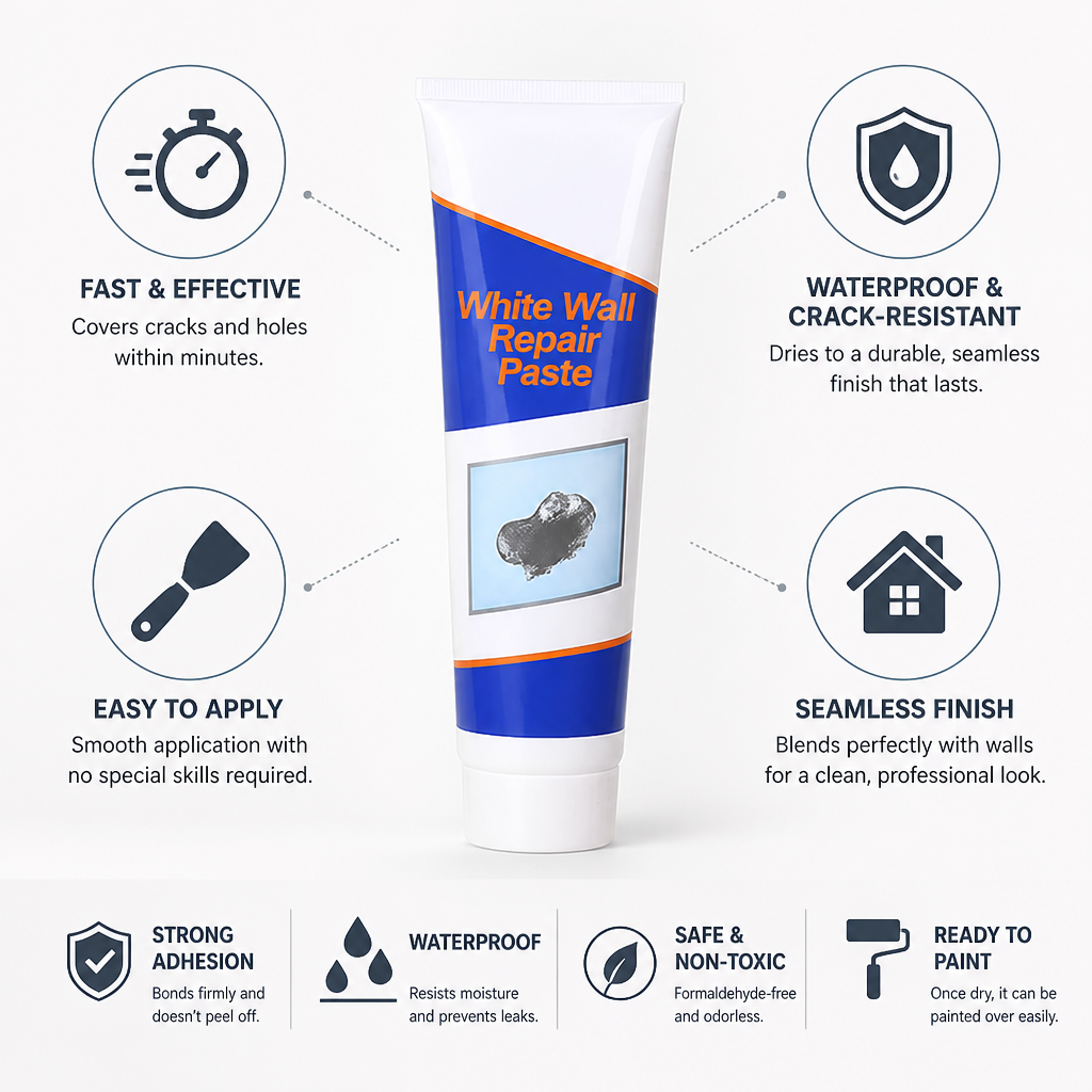 Fast-Drying Waterproof Crack-Resistant Wall Repair Paste