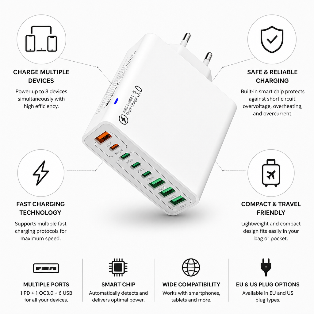 Fast Multi-Port Travel Charger