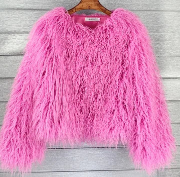 Faux Fur Coat Plush Warm Lined