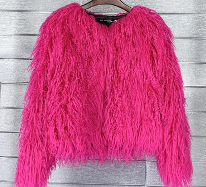 Faux Fur Coat Plush Warm Lined
