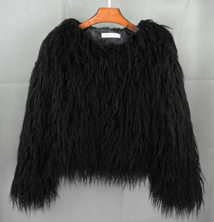 Faux Fur Coat Plush Warm Lined