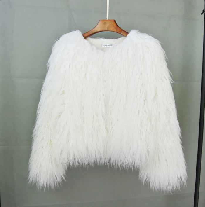 Faux Fur Coat Plush Warm Lined
