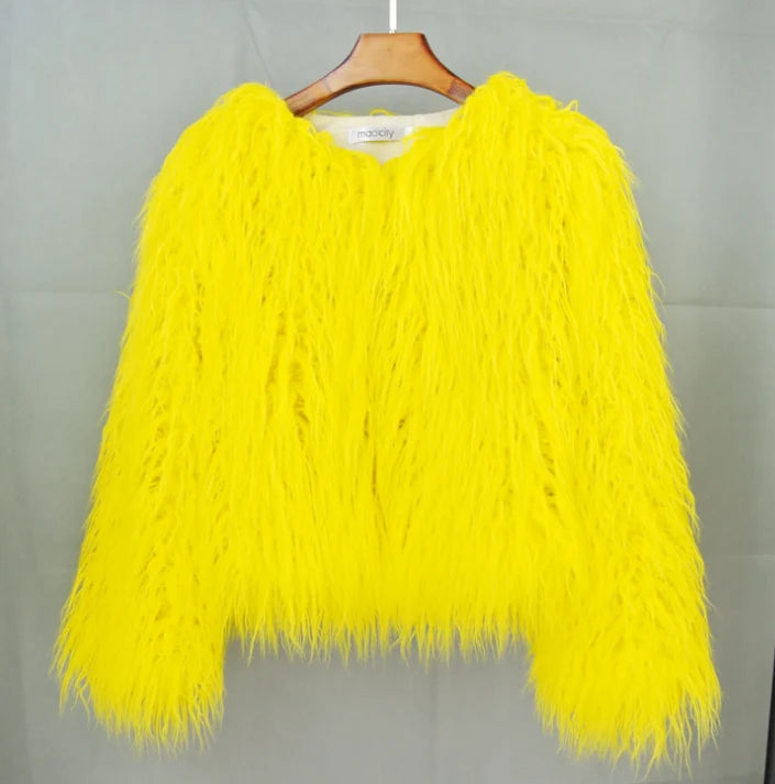 Faux Fur Coat Plush Warm Lined