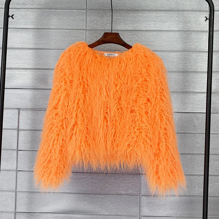 Faux Fur Coat Plush Warm Lined