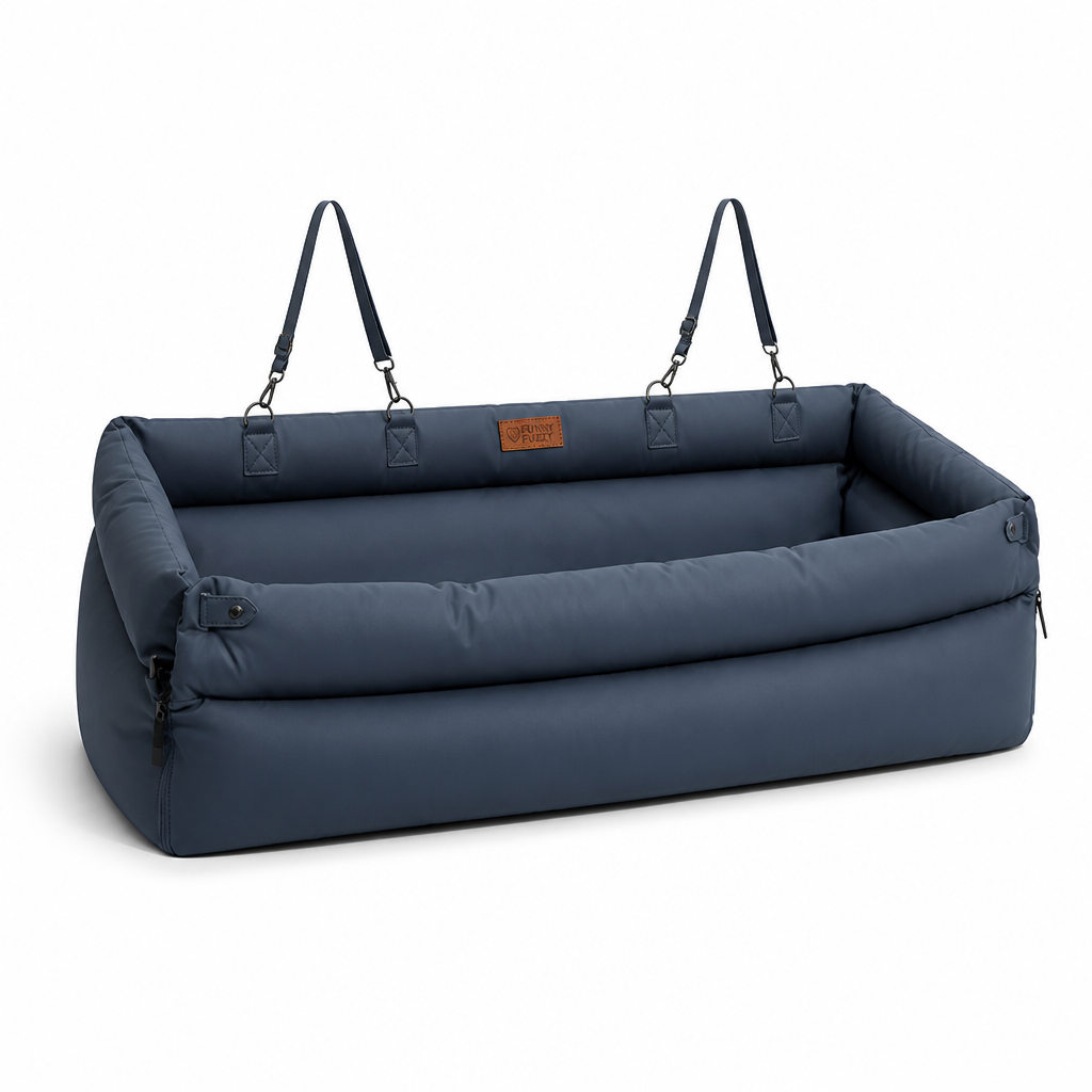 Faux Leather Padded Convertible Dog Car Seat Bed
