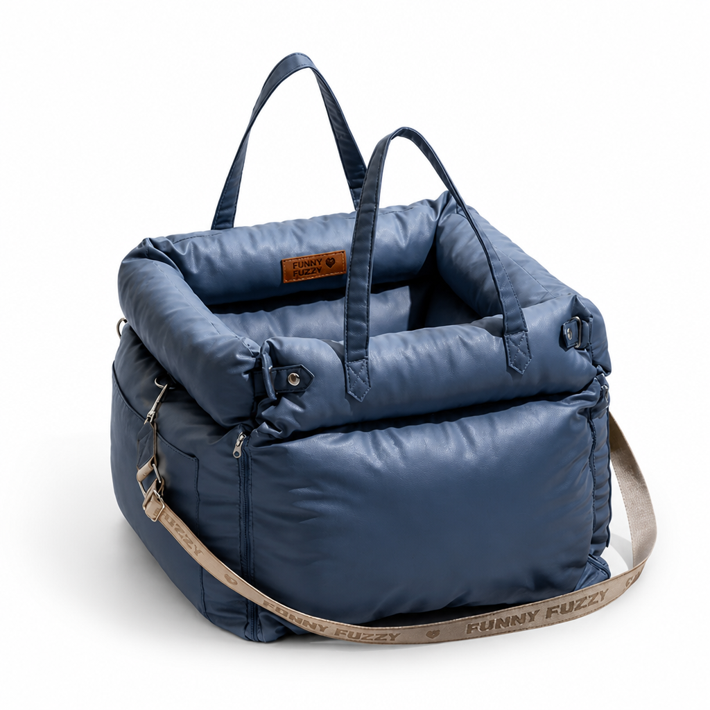 Faux Leather Padded Convertible Dog Car Seat Bed