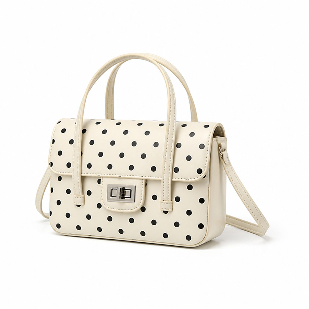 Faux Leather Polka Dot Mini Crossbody Bag