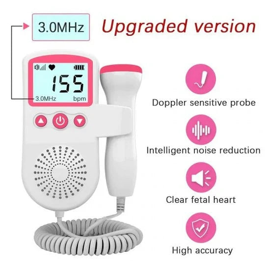 Fetal Heart Monitor Backlit Display & Speaker Battery Powered