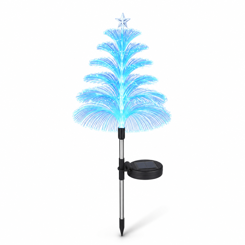 Fiber Optic Color-Changing Solar Garden Stake Light (IP65 Waterproof)