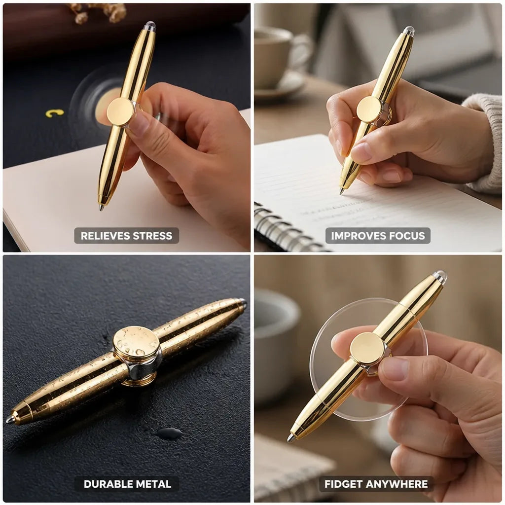 Fidget Pen Metal Spinning & Textured Set of 2