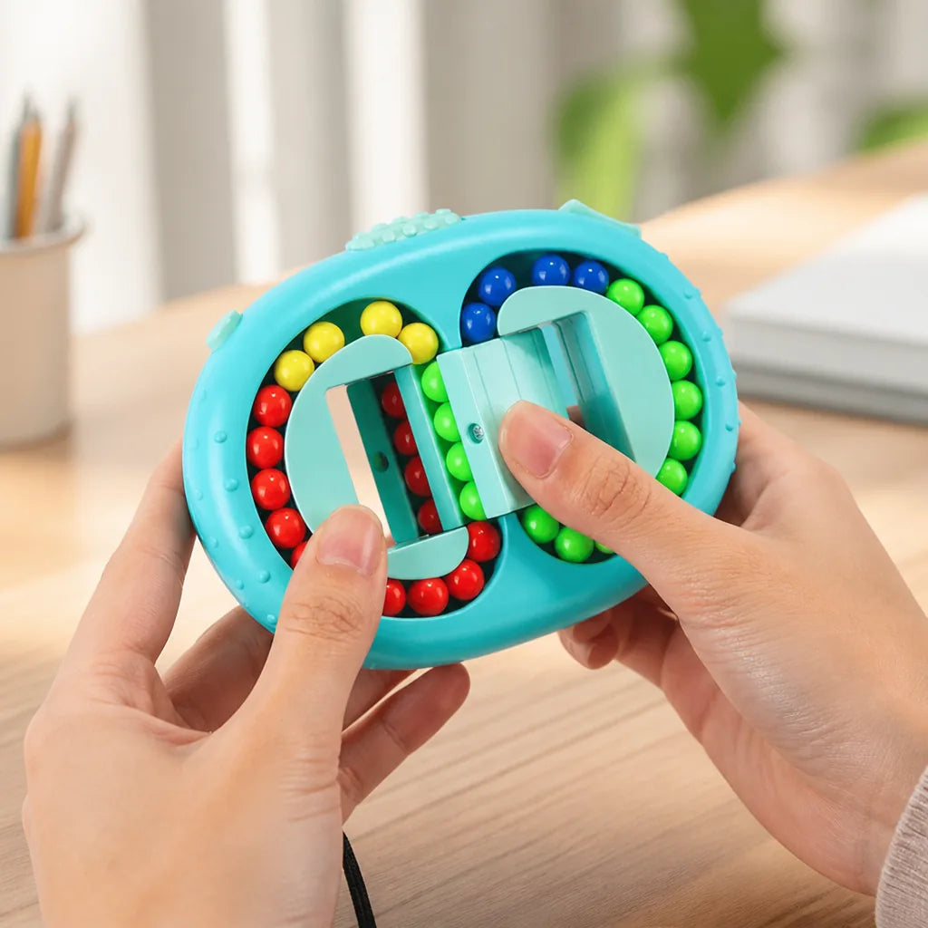 Fidget Puzzle Rotating Bead Rings Double-Sided 4 Tracks