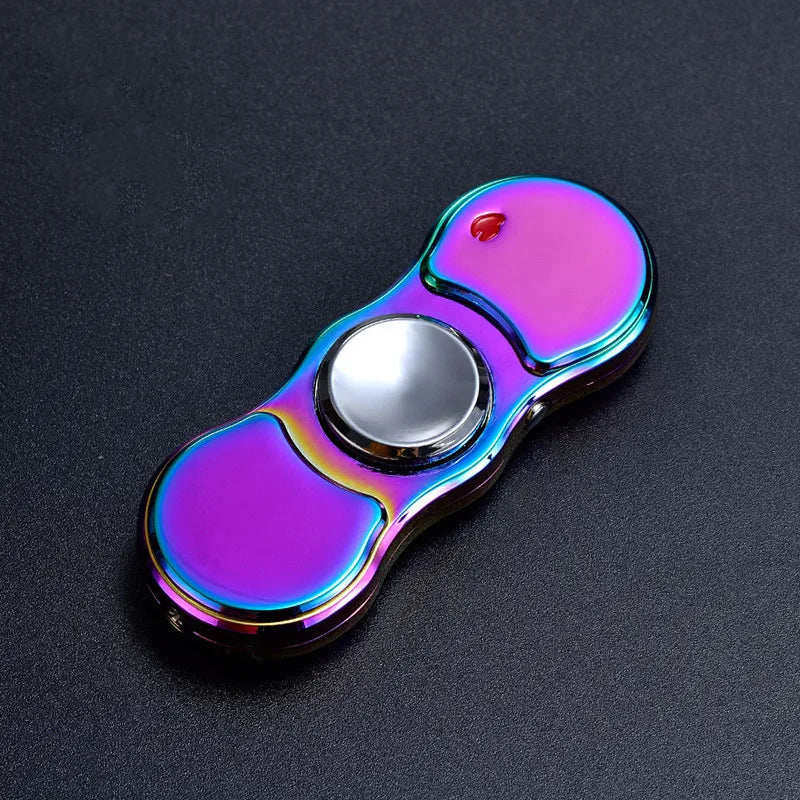 Fidget Spinner Lighter Rechargeable Metal Colorful Light Display