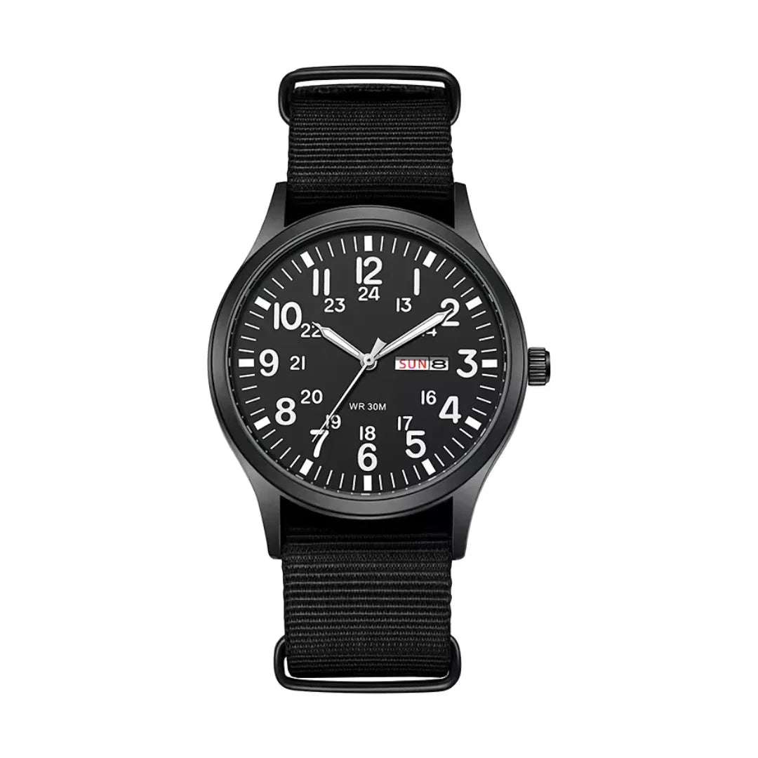 Field Watch Woven Fabric Strap Day-Date Display