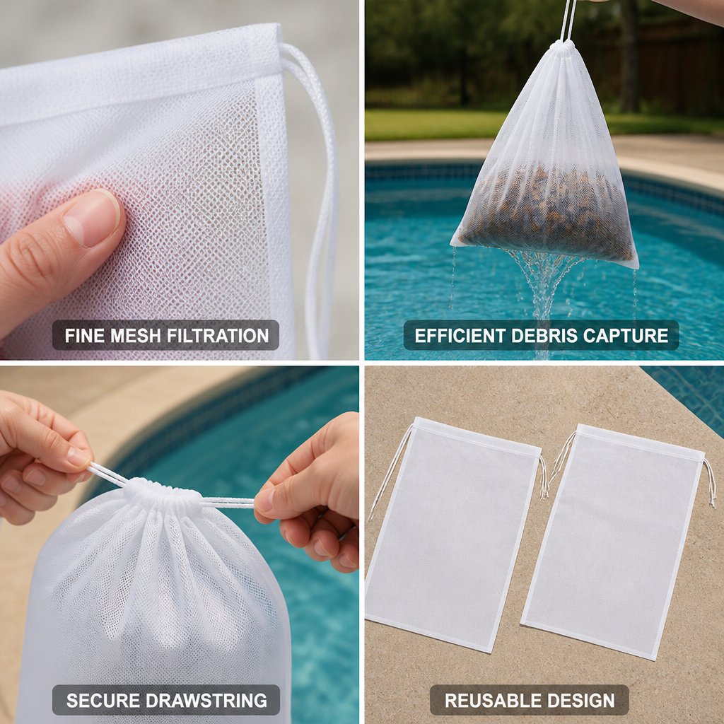 Fine Mesh Drawstring Pool Vacuum Bag