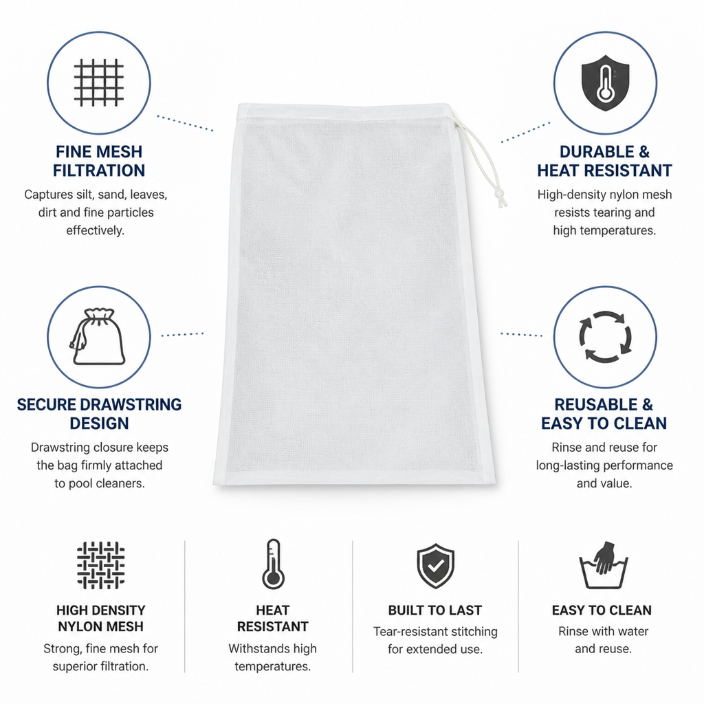 Fine Mesh Drawstring Pool Vacuum Bag