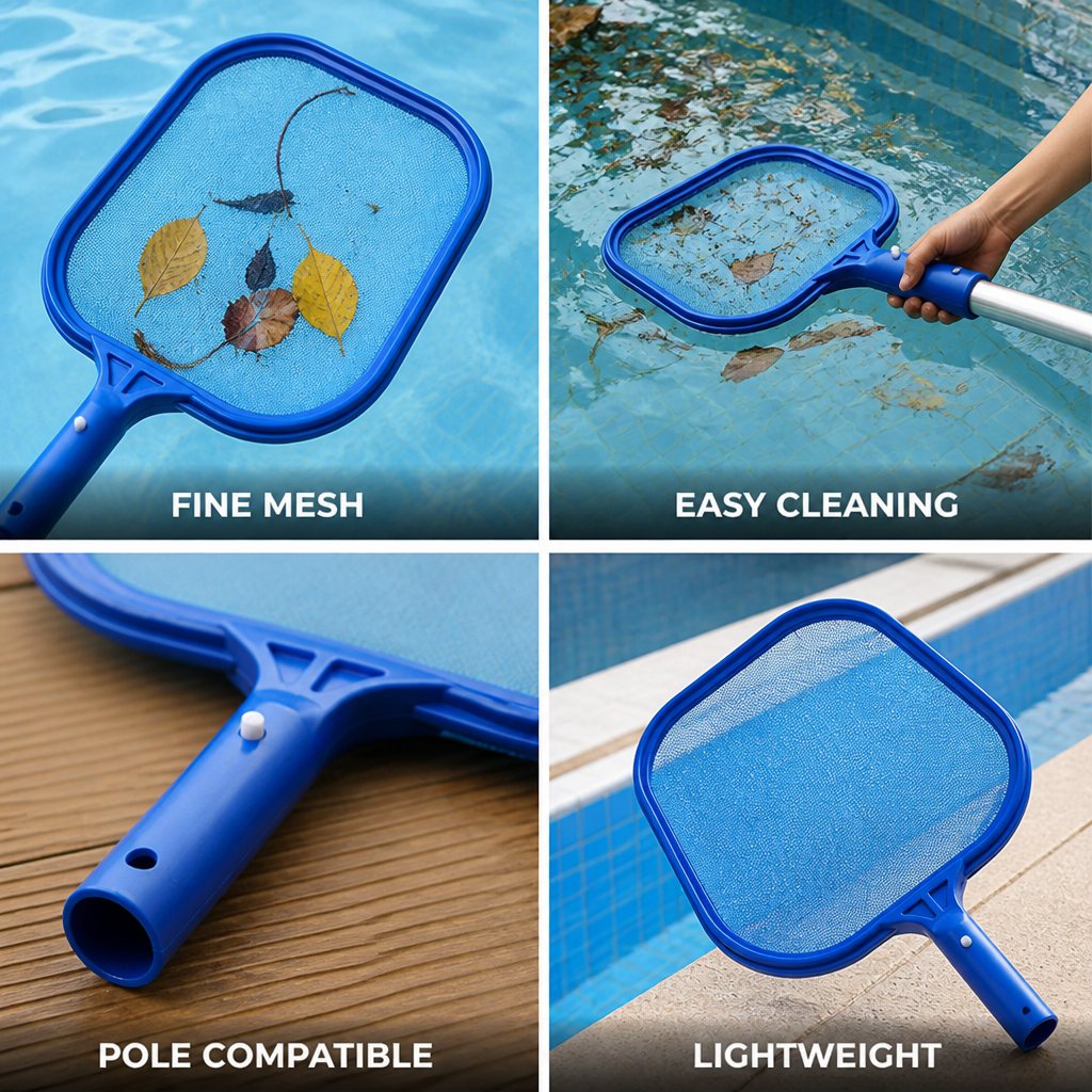 Fine Mesh Pole-Compatible Pool Skimmer