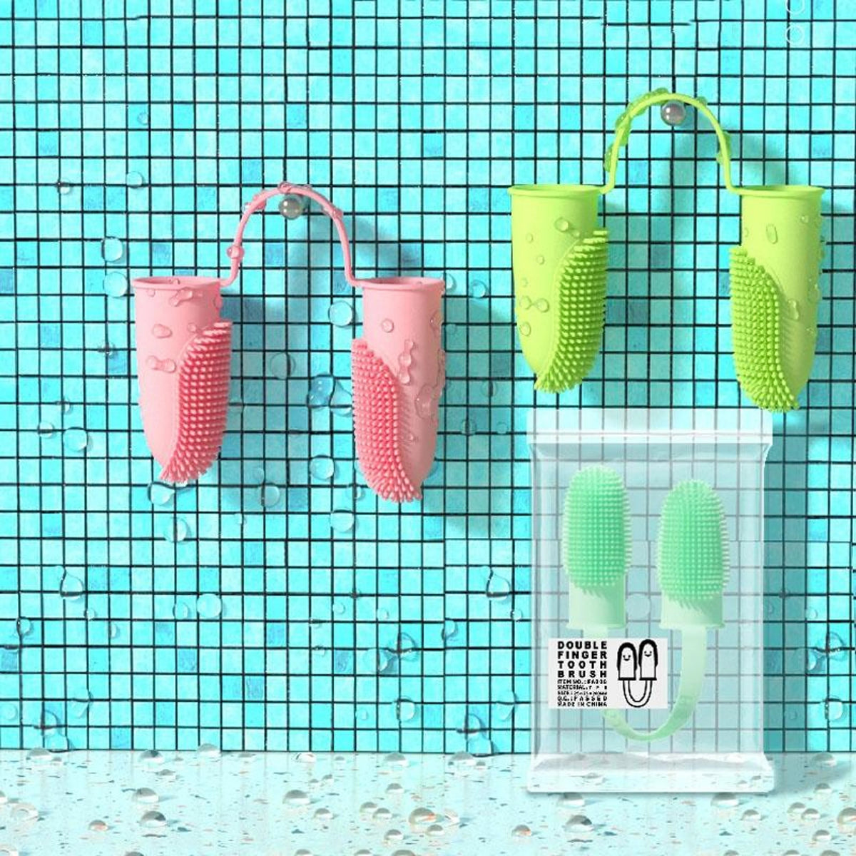Finger Toothbrush Dual-Finger Over 800 Bristles