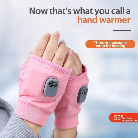 Fingerless Heated Gloves Rechargeable Three Heat Settings
