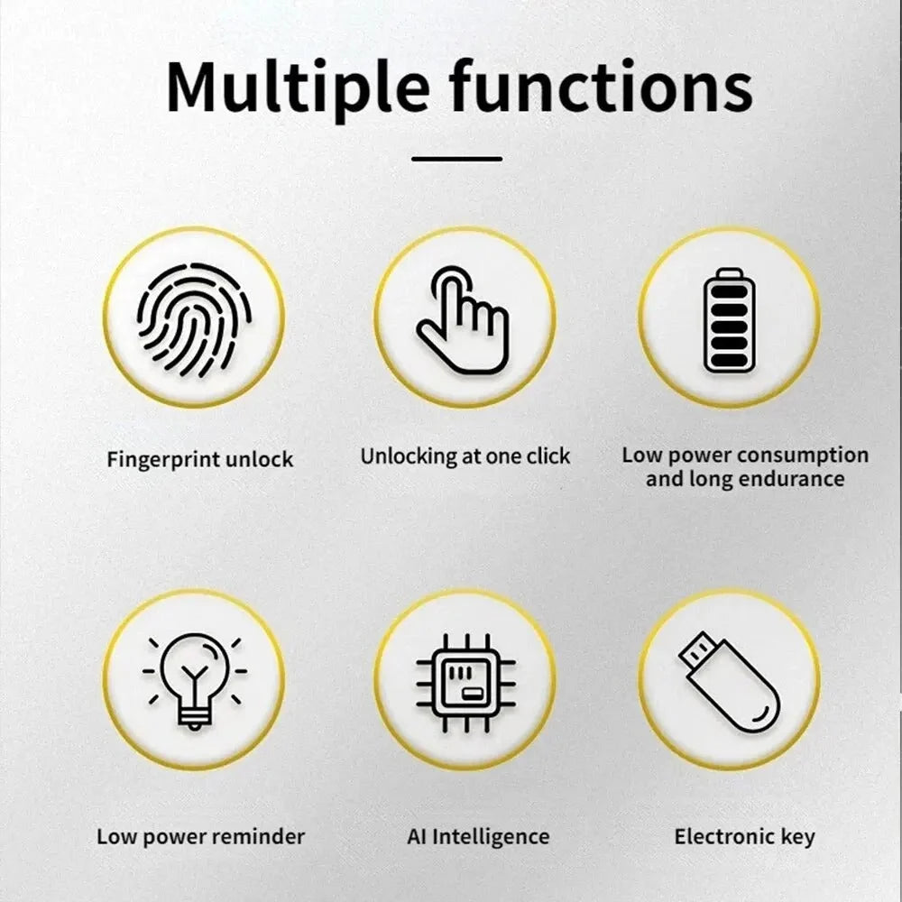 Fingerprint Padlock 0.2s Fast Unlock Zinc Alloy Body