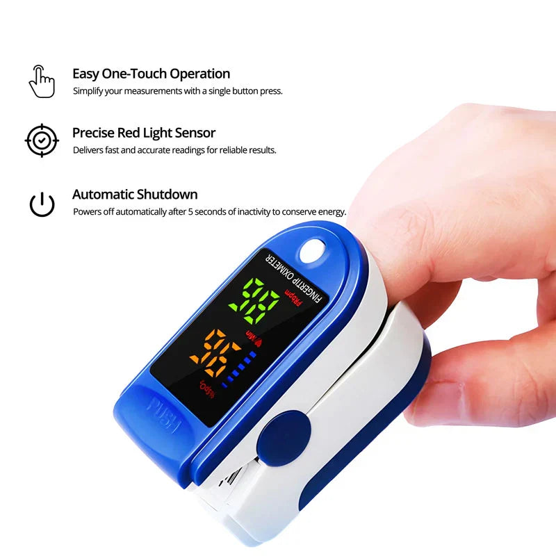 Fingertip Pulse Oximeter HD LED Display Portable One-Button