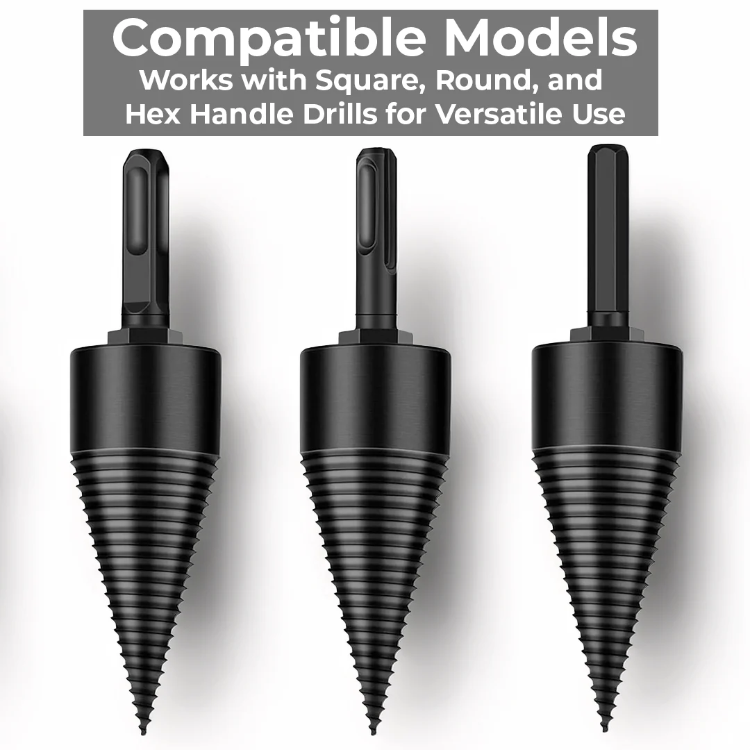 Firewood Drill Bit Threaded Splitting Head Interchangeable Shanks