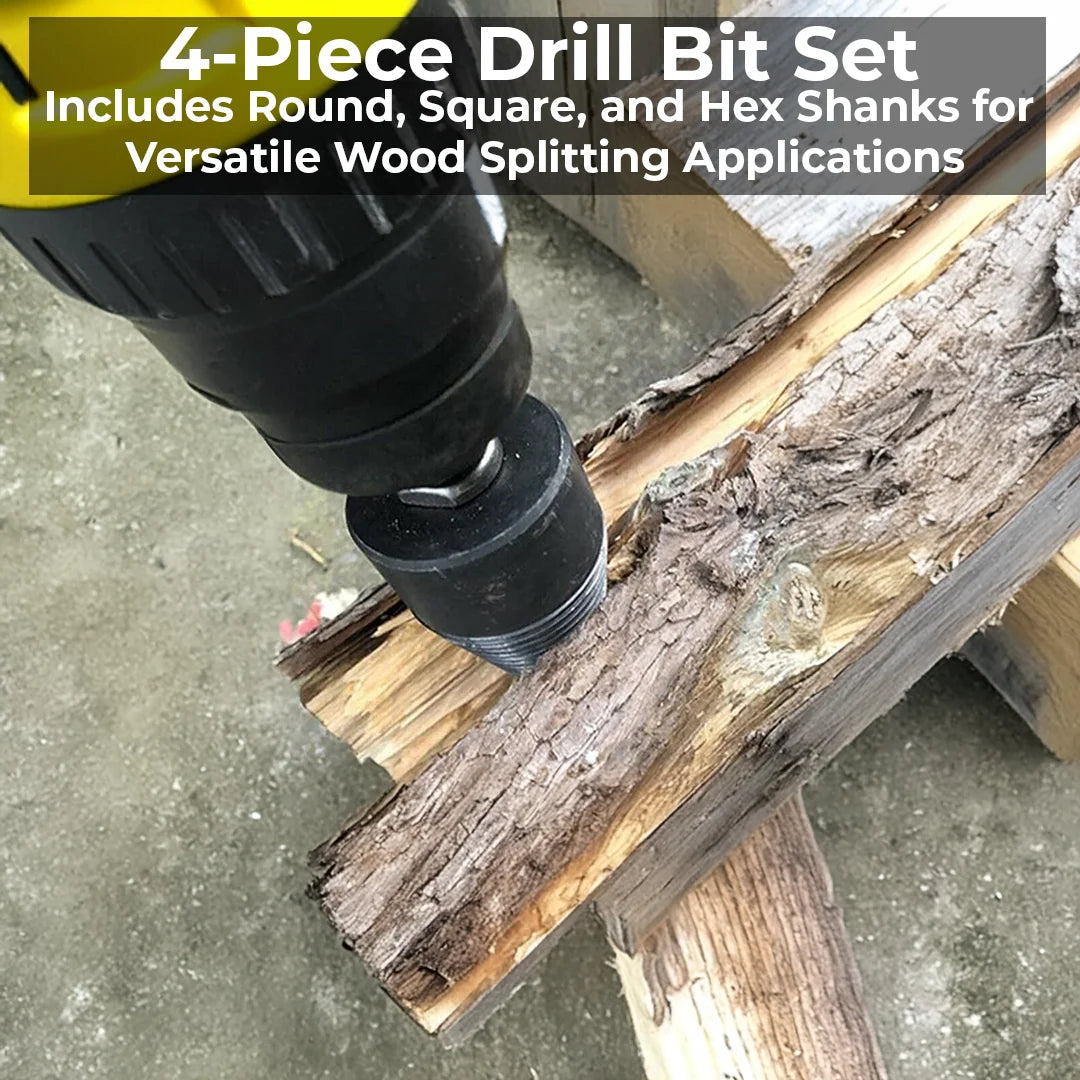 Firewood Drill Bit Threaded Splitting Head Interchangeable Shanks