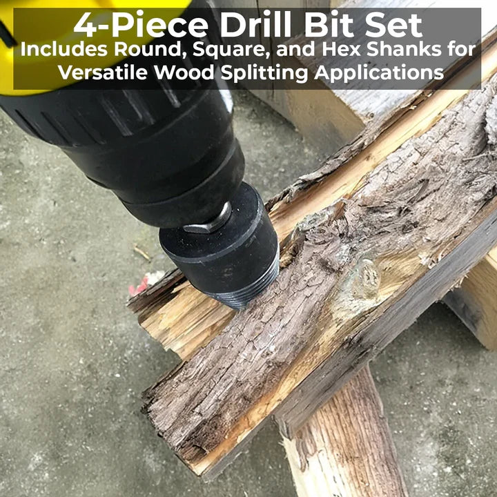 Firewood Splitter Drill Bit High-Carbon Steel Interchangeable Handles