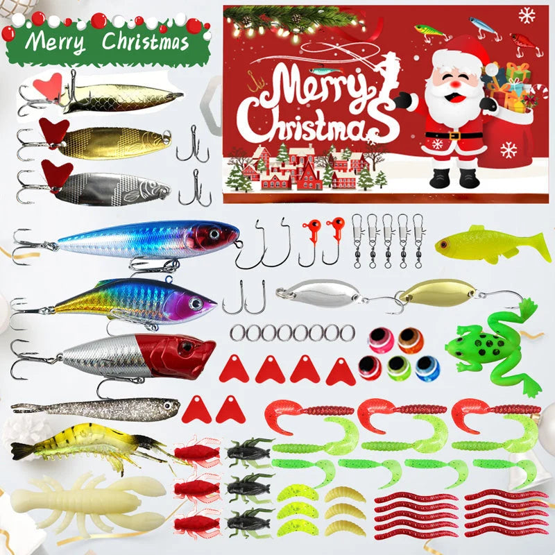 Fishing Lure Advent Calendar 24-Day Countdown Assorted Lures
