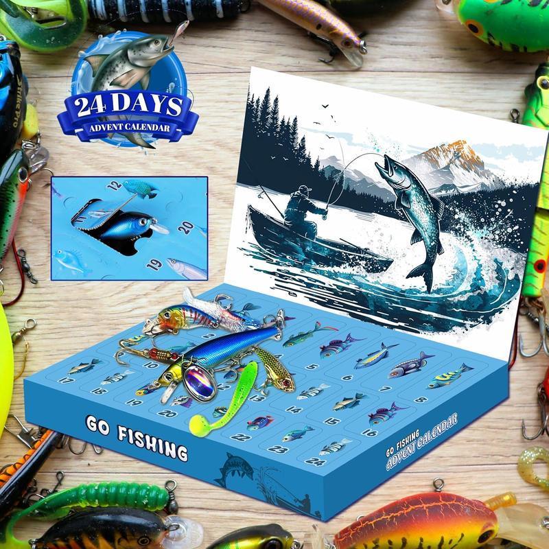Fishing Lure Advent Calendar 24-Day Countdown Assorted Lures