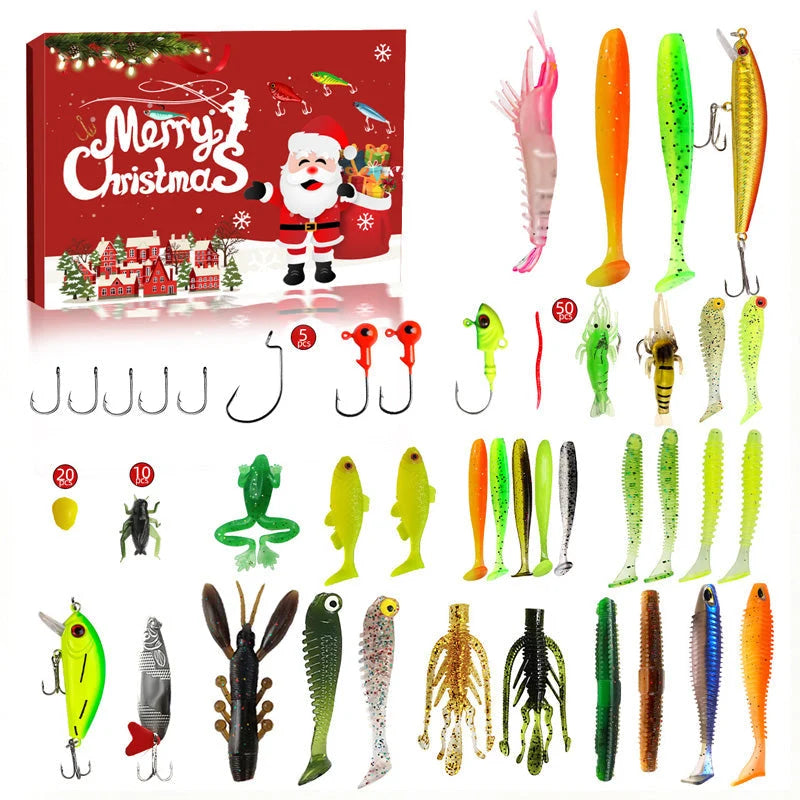 Fishing Lure Advent Calendar Assorted Lures 24-Day Countdown