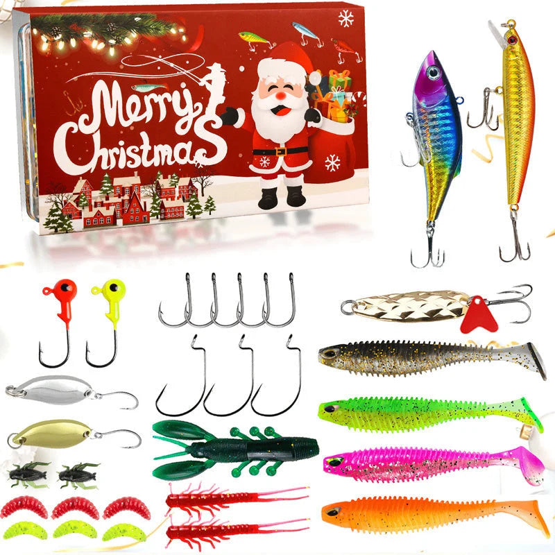Fishing Lure Advent Calendar Assorted Lures 24-Day Countdown