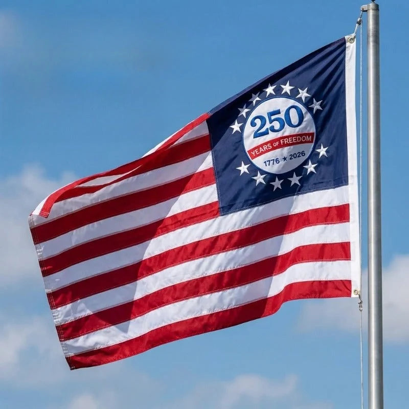 Flag 250th Anniversary Double-Sided Embroidered Nylon