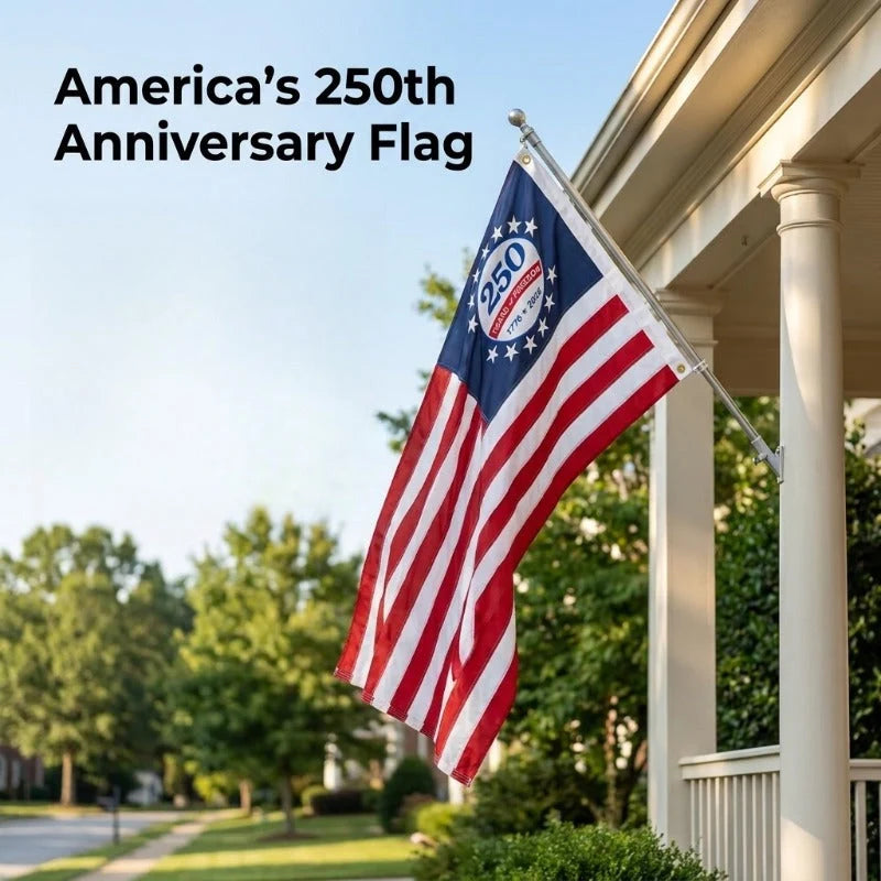 Flag 250th Anniversary Double-Sided Embroidered Nylon