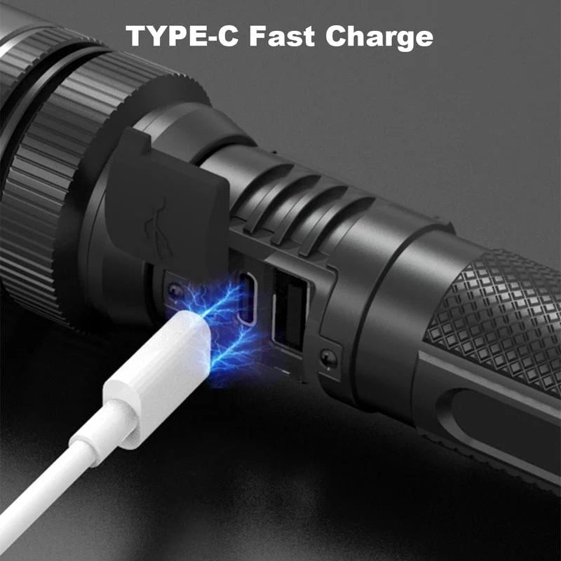 Flashlight Rechargeable Adjustable Zoom with Power Bank Function