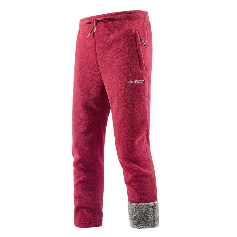 Fleece Pants Sherpa-Lined Zippered Pockets Wind-Resistant