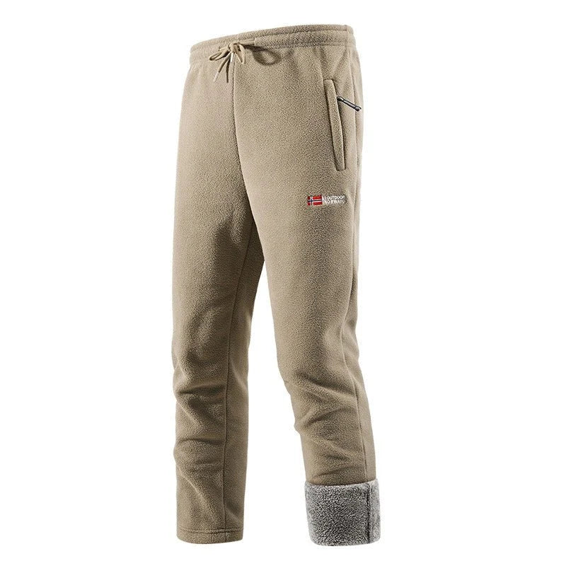 Fleece Pants Sherpa-Lined Zippered Pockets Wind-Resistant