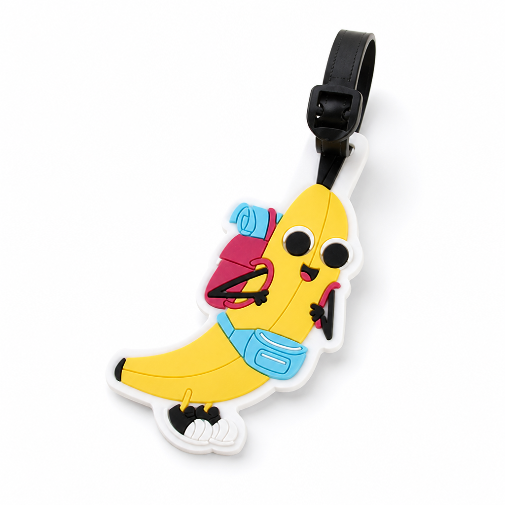 Flexible Silicone Banana Luggage Tag (Clear ID Window)