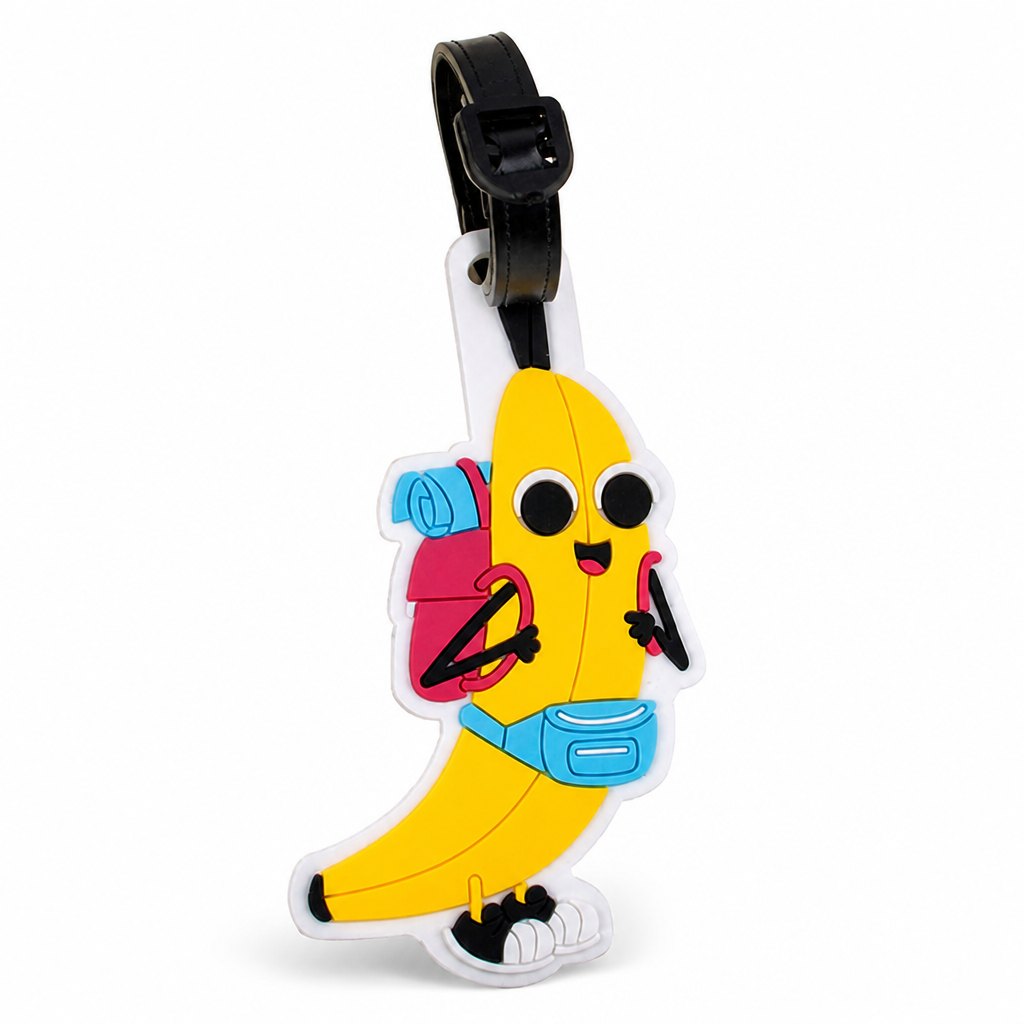 Flexible Silicone Banana Luggage Tag (Clear ID Window)