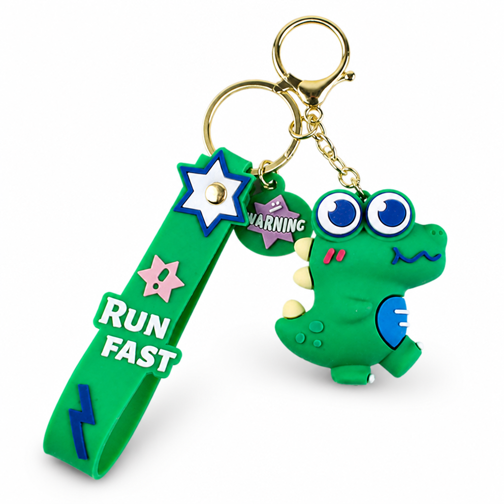Flexible Silicone Cartoon Dinosaur Keychain