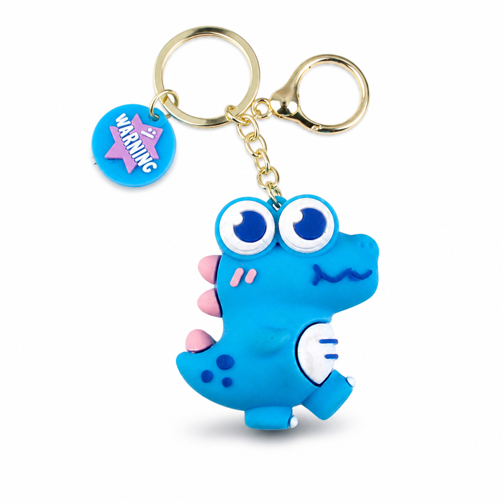 Flexible Silicone Cartoon Dinosaur Keychain