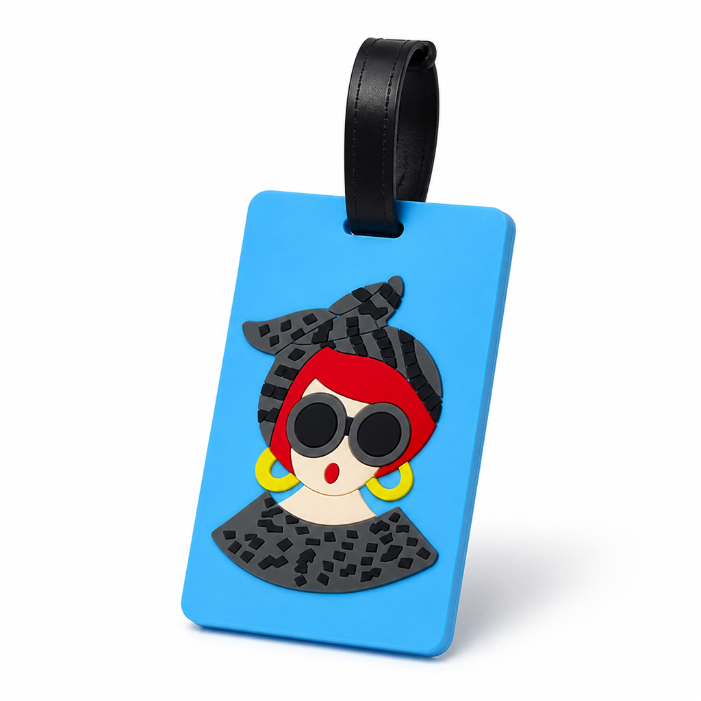 Flexible Silicone Cute Character Luggage Tag (Sturdy Strap)
