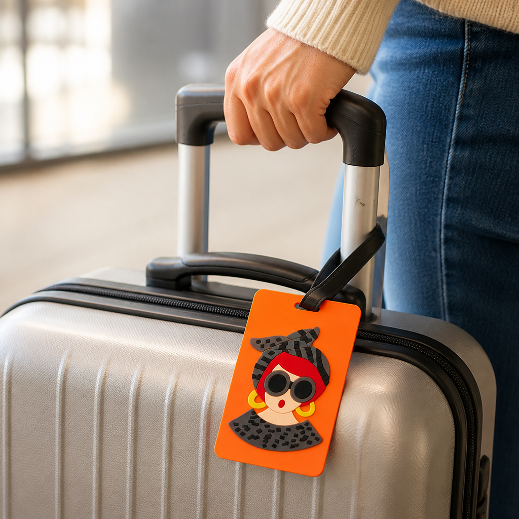 Flexible Silicone Cute Character Luggage Tag (Sturdy Strap)