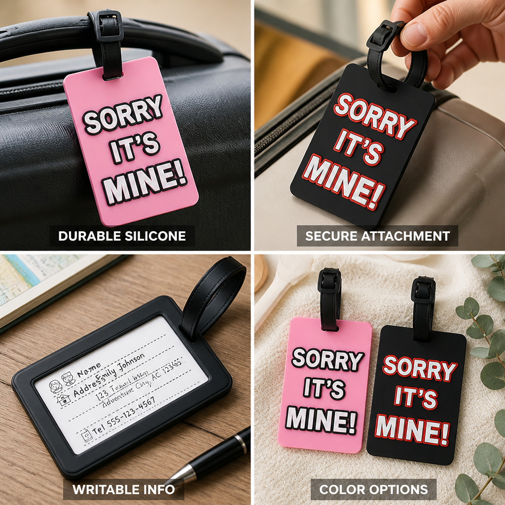 Flexible Silicone & Writable ID Luggage Tag