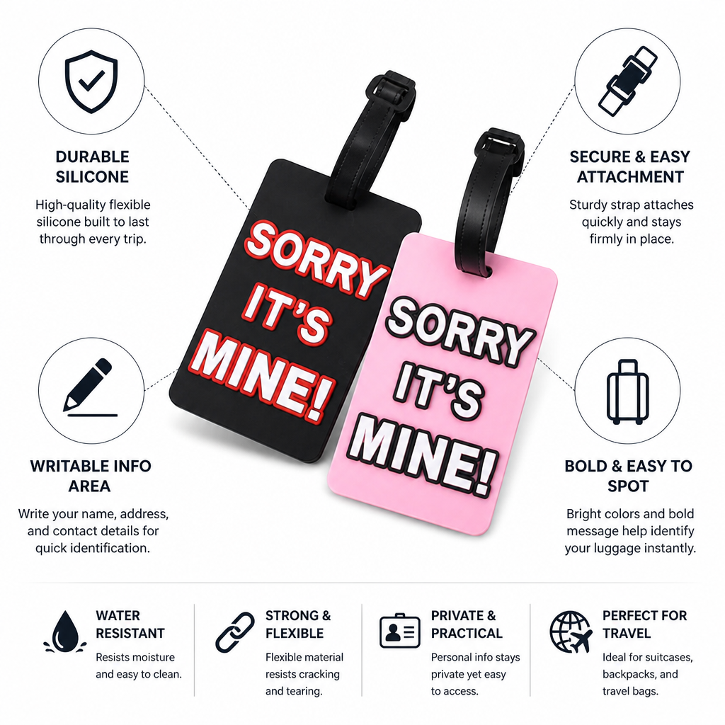 Flexible Silicone & Writable ID Luggage Tag